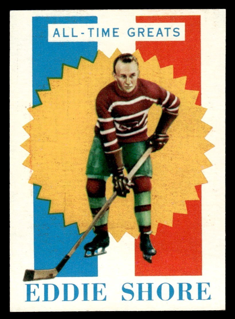 Eddie Shore #20 Hockey Cards 1960 Topps trading card — raw and PSA graded price guide