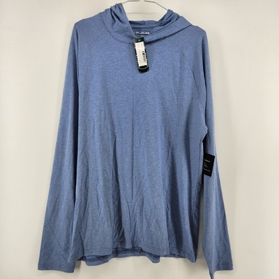 01.Algo Men's Light Blue Large Ronan Performance Jersey Hoodie NWT