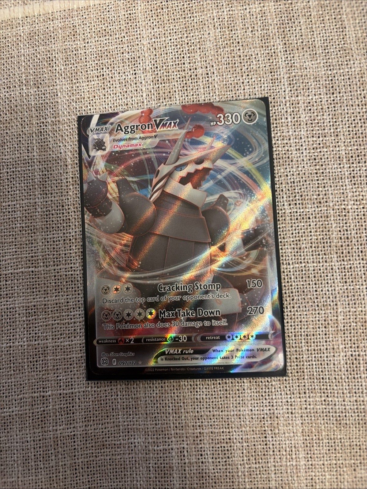 Pokemon TCG Brilliant Stars Aggron VMAX 97/172 Ultra Rare