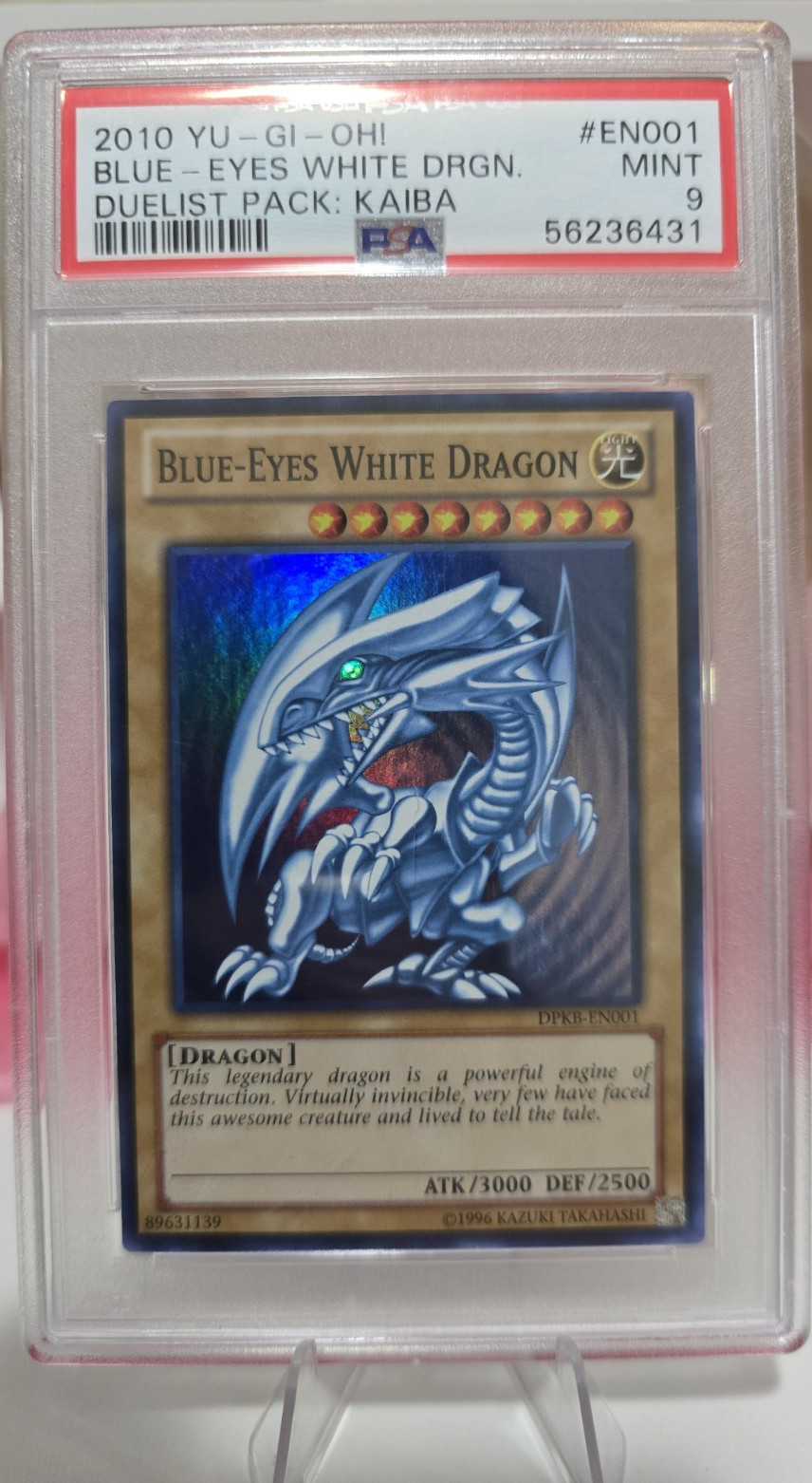 Yu-Gi-Oh! Blue-Eyes White Dragon Super Rare DPKB-EN001 Unlimited PSA 9