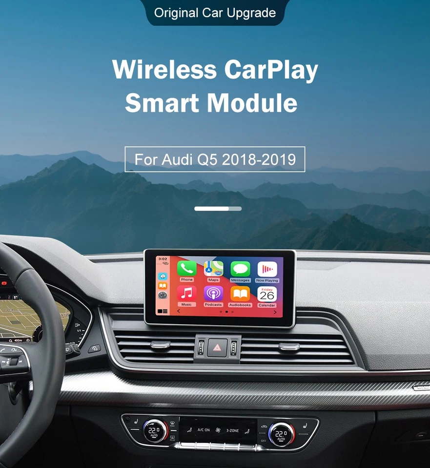 Drahtloser CarPlay Android Auto Navi Spiegel Link Decoder für Audi Q5 2018-2019- - Bild 3 von 4