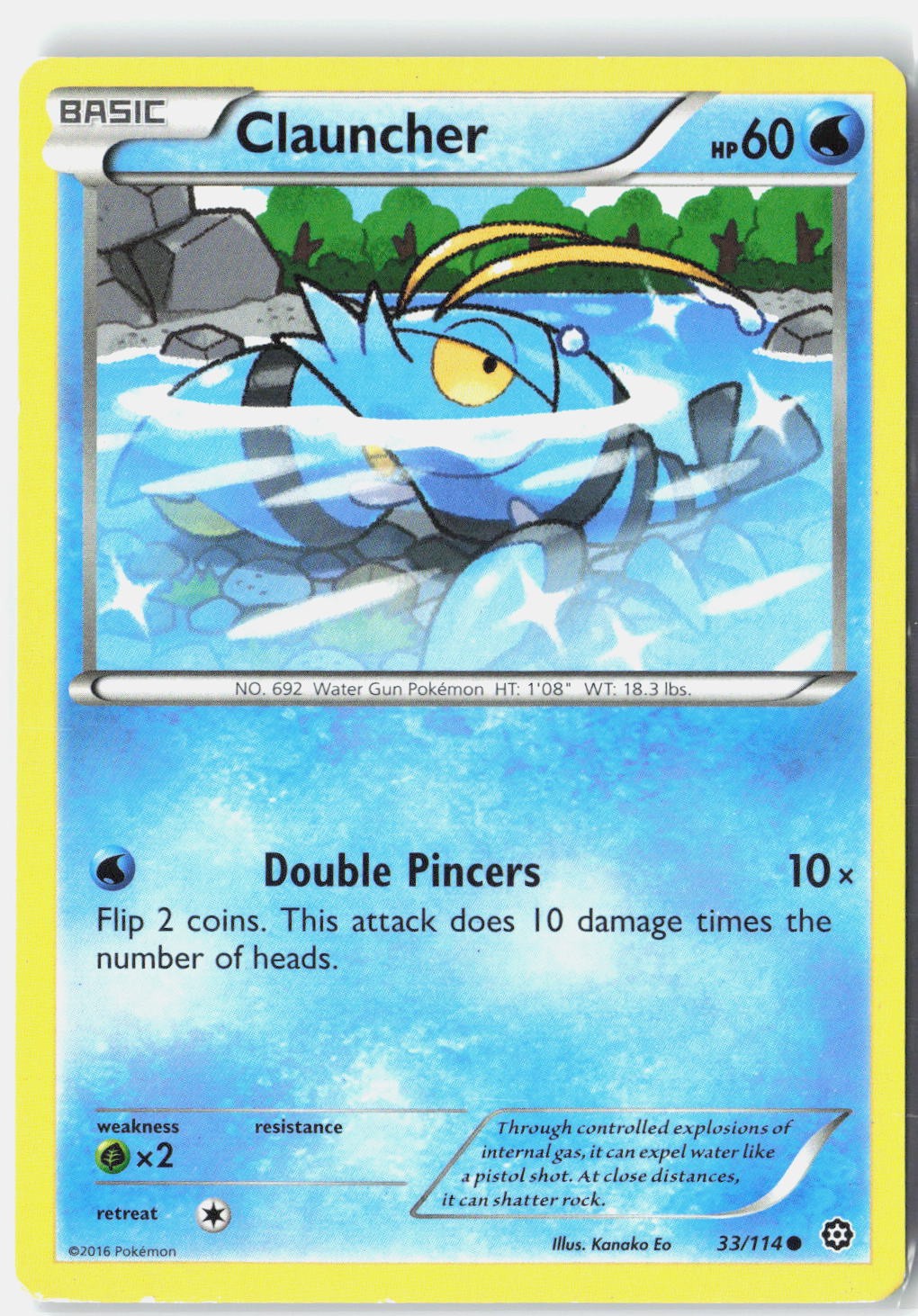 Clauncher XY - Steam Siege 33/114 Pokemon Card