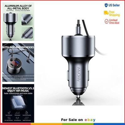 Bluetooth Car Kit FM Transmitter AUX Hands Free Calling QC PD Fast Charger All