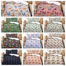 3D Butterfly Pattern Flowers Colorful Quilt Cover Duvet Cover Comforter set
