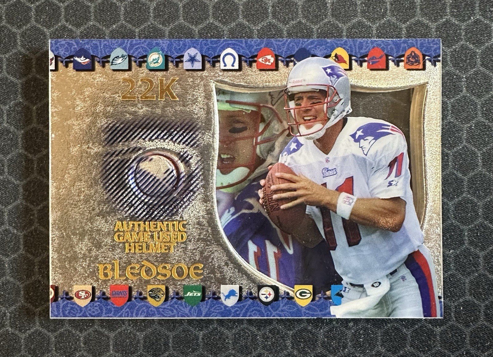🏈 1997 Edge Excalibur #6 - Drew Bledsoe - 22k Authentic Game Used Helmet 🏈
