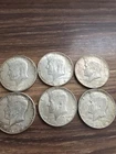 Lot of 6 1964 Kennedy half dollars