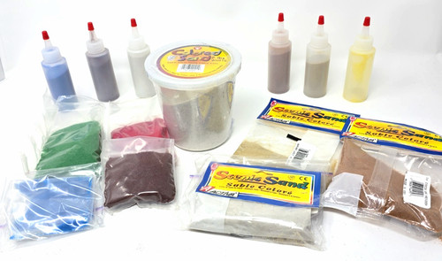 Craft Scenic Sand and Various Multi-Colored Sand with Pour Bottles