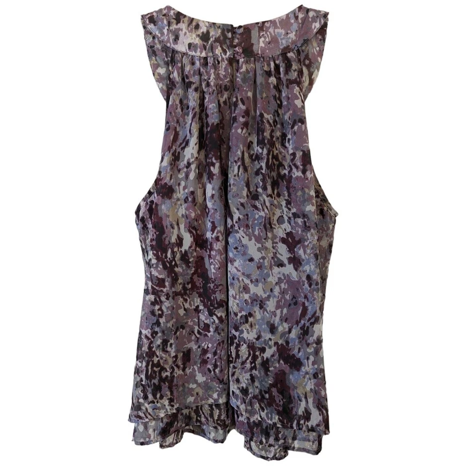 Blusa para mujer Covington XL púrpura top escote de lentejuelas plateadas sin mangas Foto 2 de 4