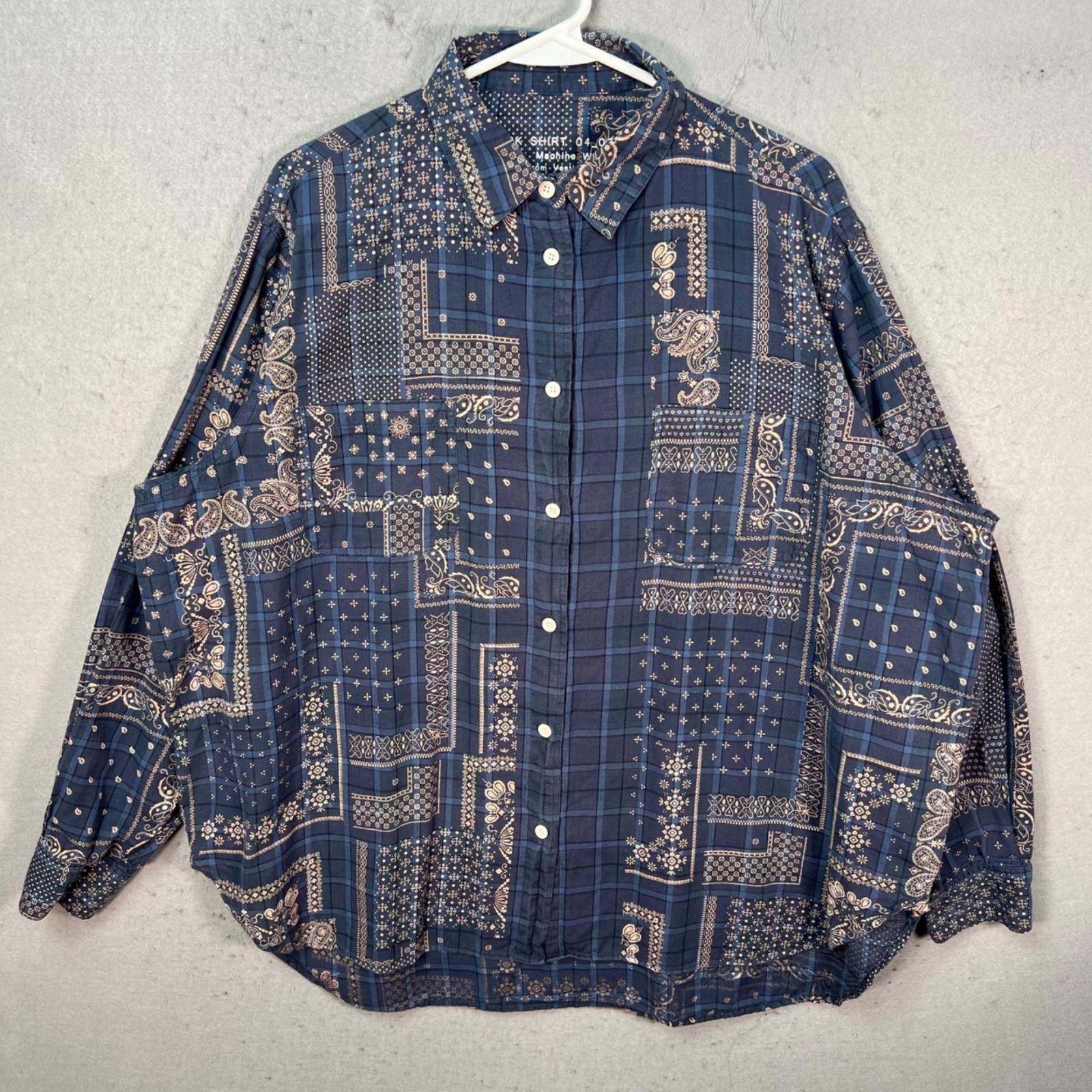 FOUR OBJECTS Mens Patchwork Bandana Print Cotton … - image 1