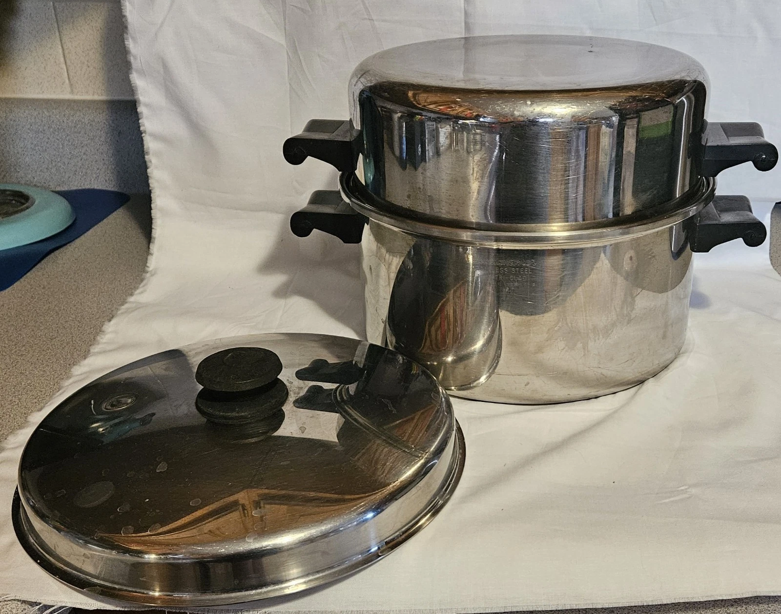 Saladmaster 6.5 Qt Tri-clad Stainless Steel Dutch Oven Stockpot Fry Pan Lid 18-8