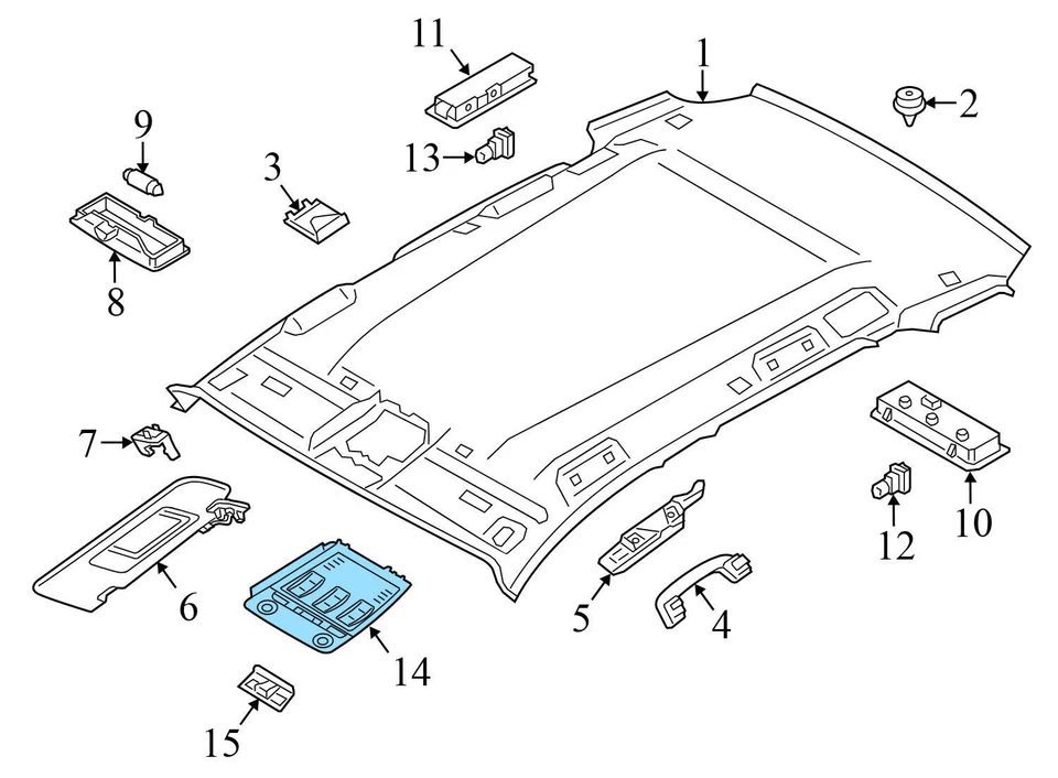 BMW 328XI 2007-2008 - Interruptor de luz de mapa domo/techo solar 9225514 Foto 4 de 4