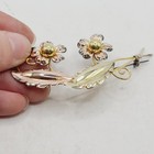 Vintage Van Dell 1/20 12KT Gold Filled Two-Tone Floral Brooch Pin Signed USA — photo 5