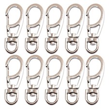 Bytiyar 10 PCS 1.65 inch Small Metal 10 pcs, 8mm Rotating D-ring Silver