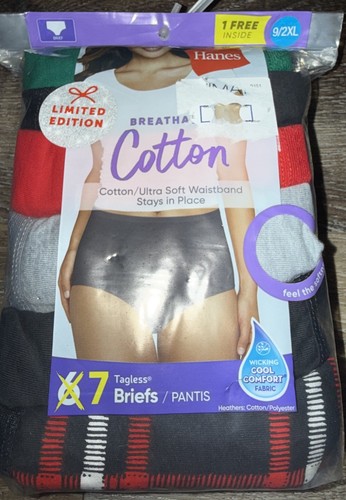 Hanes Ultimate 7 Paar Damen Slip Unterwäsche Höschen Baumwolle atmungsaktiv ~ 2XL/9