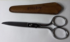 Gingher Embroidery Scissors 5 with 2 blade, Made in Germany Vintage Leather Sh