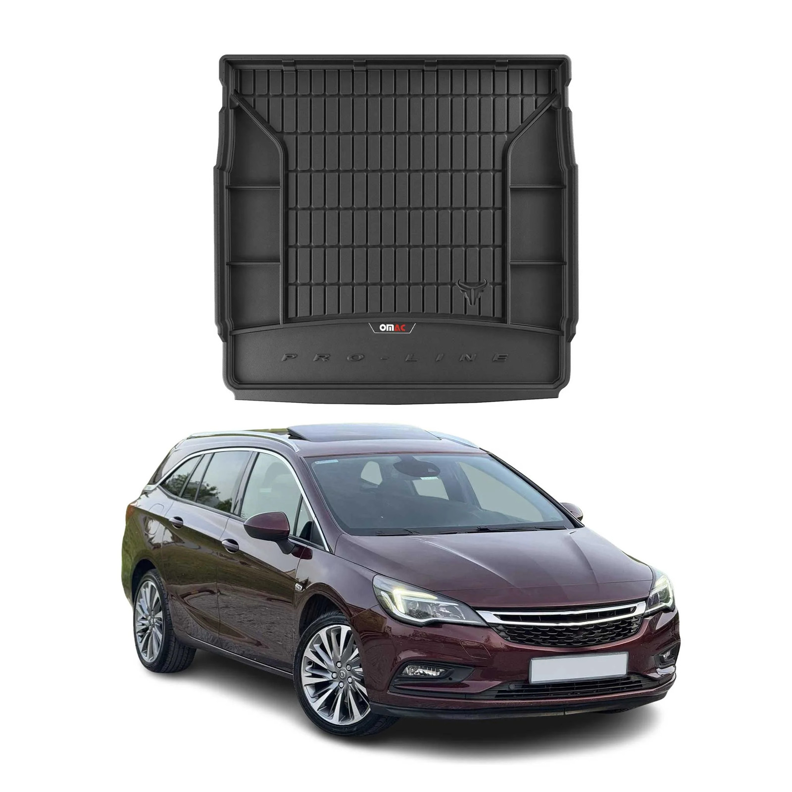 Tapis de coffre Opel Astra K fini les taches tapis TPE lavable noir 2016-2022