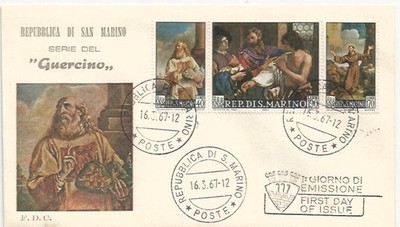 San Marino 16.3.1967. Guercino. First Day of Issue Envelope.