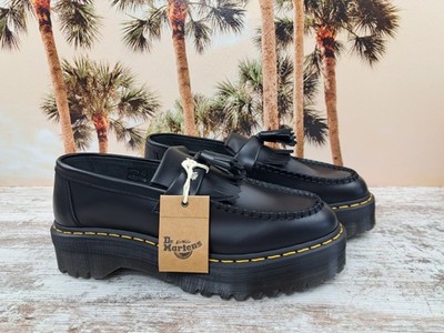 Dr. Martens Adrian Quad Leather Platform Tassel Loafers Black