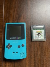 Nintendo Game Boy Color Handheld System Teal Blue CGB-001 with Game