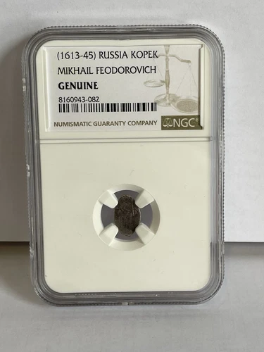 Medieval Silver Kopek – Russia (1613-1645) – Mikhail Feodorovich – NGC Certified
