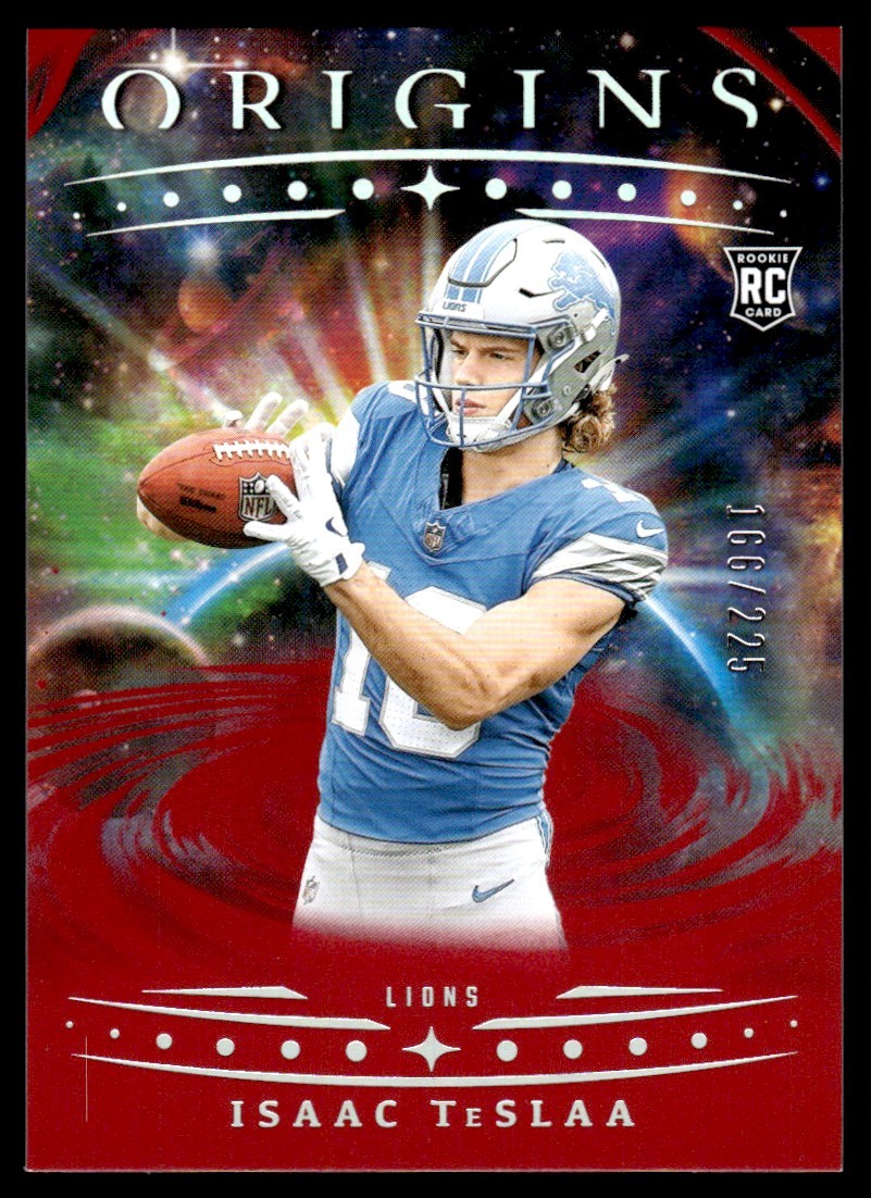 2025 Panini Origins Red Isaac TeSlaa Rookie 166/225 Detroit Lions #118