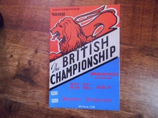 "IPSWICH STADIUM BRITISH CHAMPIONSHIP" STOCK CAR PROGRAMME 1968.