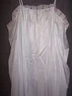 Vtg Dreamy Nights Pale Blue Slinky Nightgown, Lace Trim Made USA - Size 38/44
