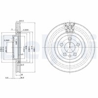 2X Delphi Bremsscheibe BG2844 FüR Evasion Scudo U6 Expert Jumpy CitroËN 221 22 1