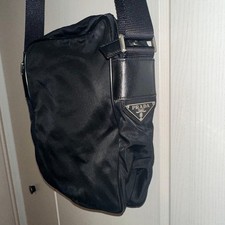 PRADA Nylon Shoulder Bag Black Women's Crossbody Authentic Durable Lightweight