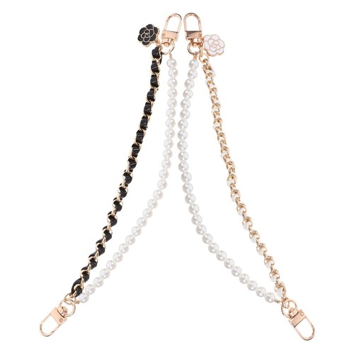 2 Pcs Pearl Chain Cell Phone Decorative Accessories Beaded Strap Charm - 第 6/12 張圖片