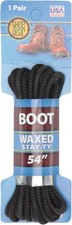 Waxed Boot Laces 72-Inch, Black/Black