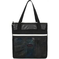 Portable Mesh Shower Caddy with Zipper and 2 Pockets Quick Dry Hanging Travel