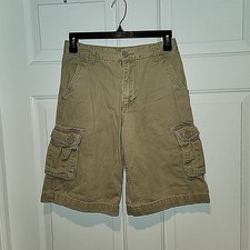 Boy's Sz 14 Khaki Tan Cargo Shorts Expandable Waist by Faded Glory