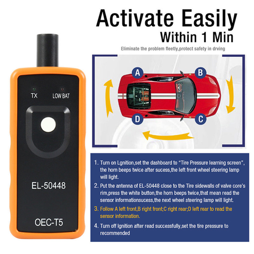 EL-50448 Auto RDKS TPMS Programmier Werkzeug Anlernsystem Tool Für OPEL GM Ford - Bild 5 von 12
