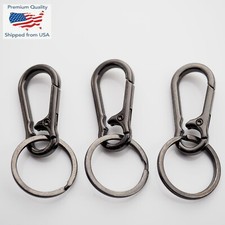 3pcs Keychain Key Ring Carabiner Clip Keyring Chain Fob Holder - Gun Metal Black