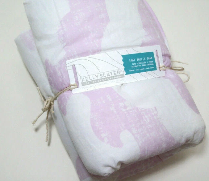 Pottery Barn Teen Blush Ikat Shells Kelly Slater Full Queen Quilt 2 Shams New - Image 2 of 4