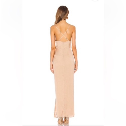 Abito vestito NBD Davis increspato laterale in blush nudo pastello preppy taglia XS matrimonio - Foto 9 di 11