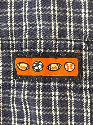 Vintage 1997 Gymboree Sport Boys Plaid Shortalls 2T 3T Rainbow Tag