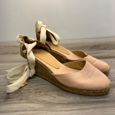 Castaner Dusty Rose Pink Espadrille Carina Wedge Womens Size