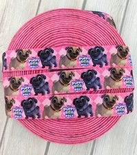 7/8" Puppy Dog Pals Grosgrain Ribbon, Fun Printed Ribbon, 22mm Grosgrain Ribbon