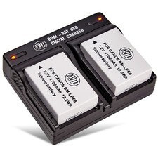 BM Premium Battery 2-Pack and Dual Charger for Canon LP-E8
