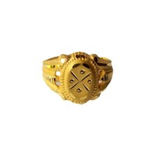 22K/18K Real Certified Yellow Gold Carved Design Kids Ring