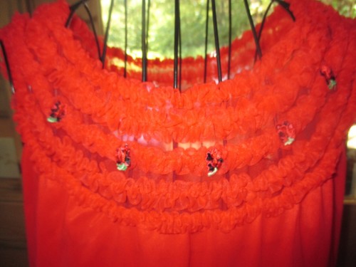 GAYMODE Vintage RED w/RUFFLES Baby Doll NIGHTGOWN Top - Size MEDIUM - 1970's - Picture 2 of 4