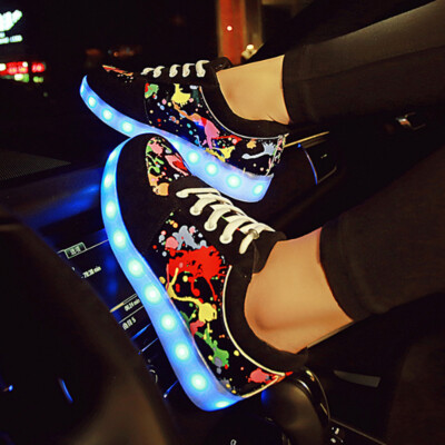 LED Farbwechsel Schuhe Sneaker Leuchtende Turnschuhe Glänzende Mode 2024