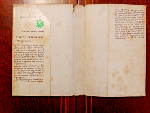 LAY DOWN IN DARKNESS WILLIAM STYRON VINTAGE MODERN LIBRARY #350 HCDJ VG/VG- - Bild 4 von 10