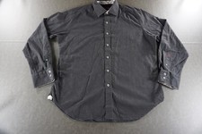 Robert Graham Shirt Mens Extra Large Black Paisley Jacquard Button Up Flip Cuff