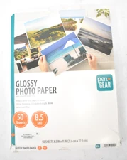 Pen + Gear Glossy Photo Paper 50 Sheets 8.5 Mil 8.5" x 11" For Inkjet Printers