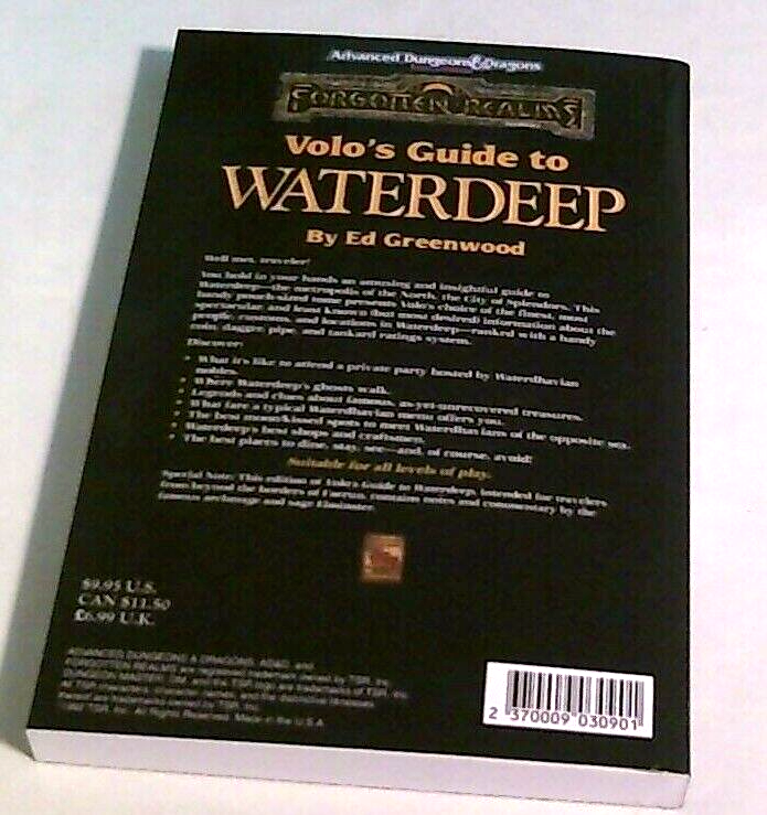 Volo's Guide to Waterdeep Forgotten Realms TSR 9379 reprint NEW