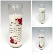 Image of Glass Vase Memorial Candle Remembrance Graveside Gift Tribute Flower Garden