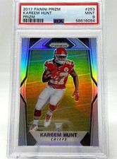 2017 Panini Prizm #253 Kareem Hunt  SILVER PRIZM - Rookie Card - PSA 9. rookie card picture